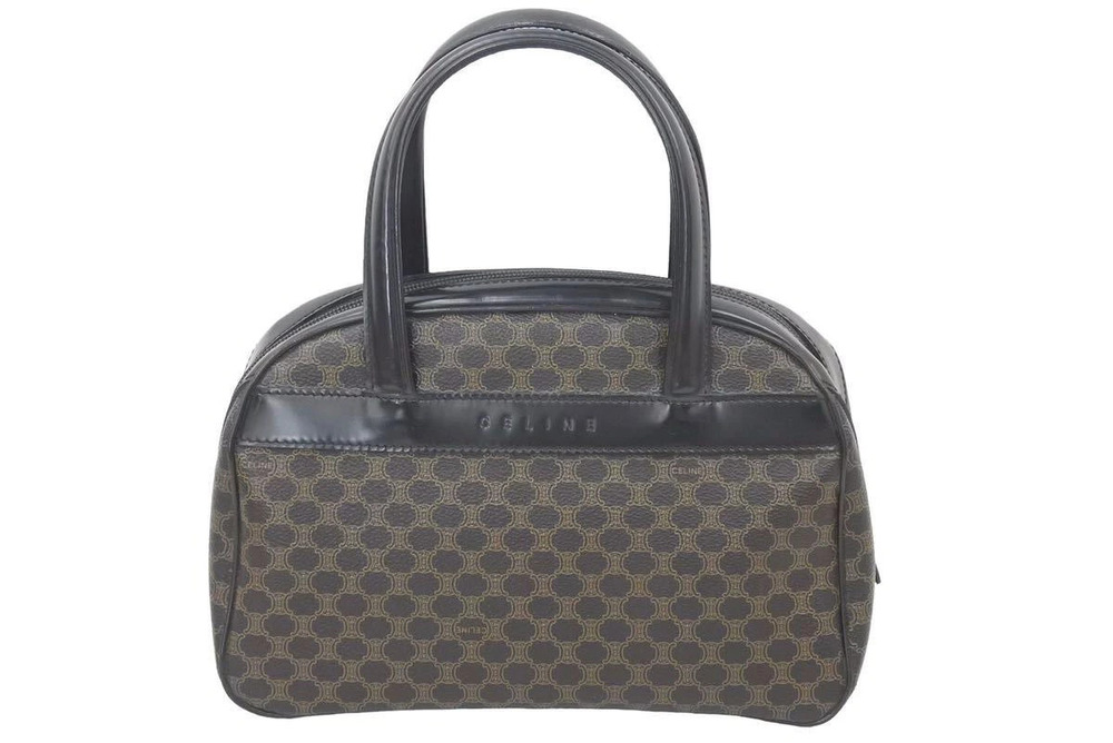 Celine Macadam Handbag leather black tote bag
